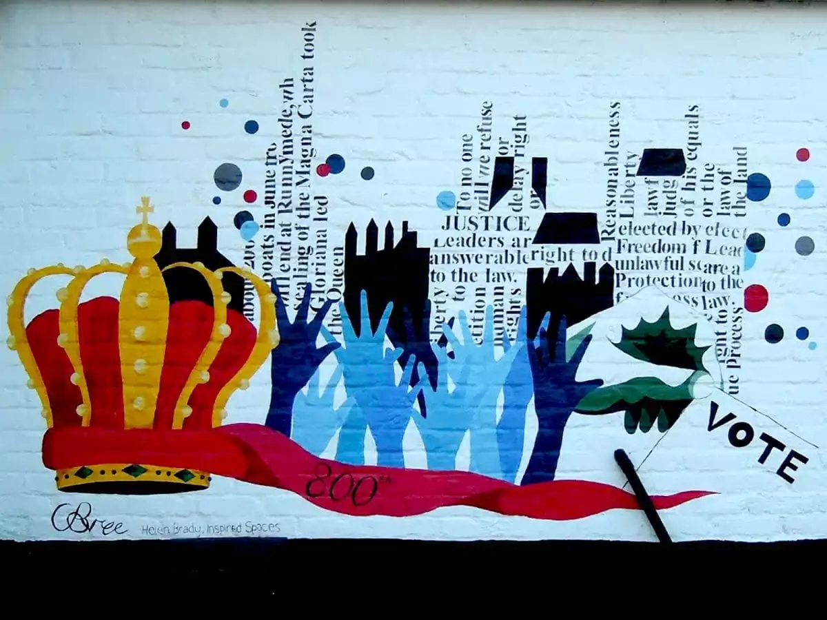 Magna Carta mural painted on wall
